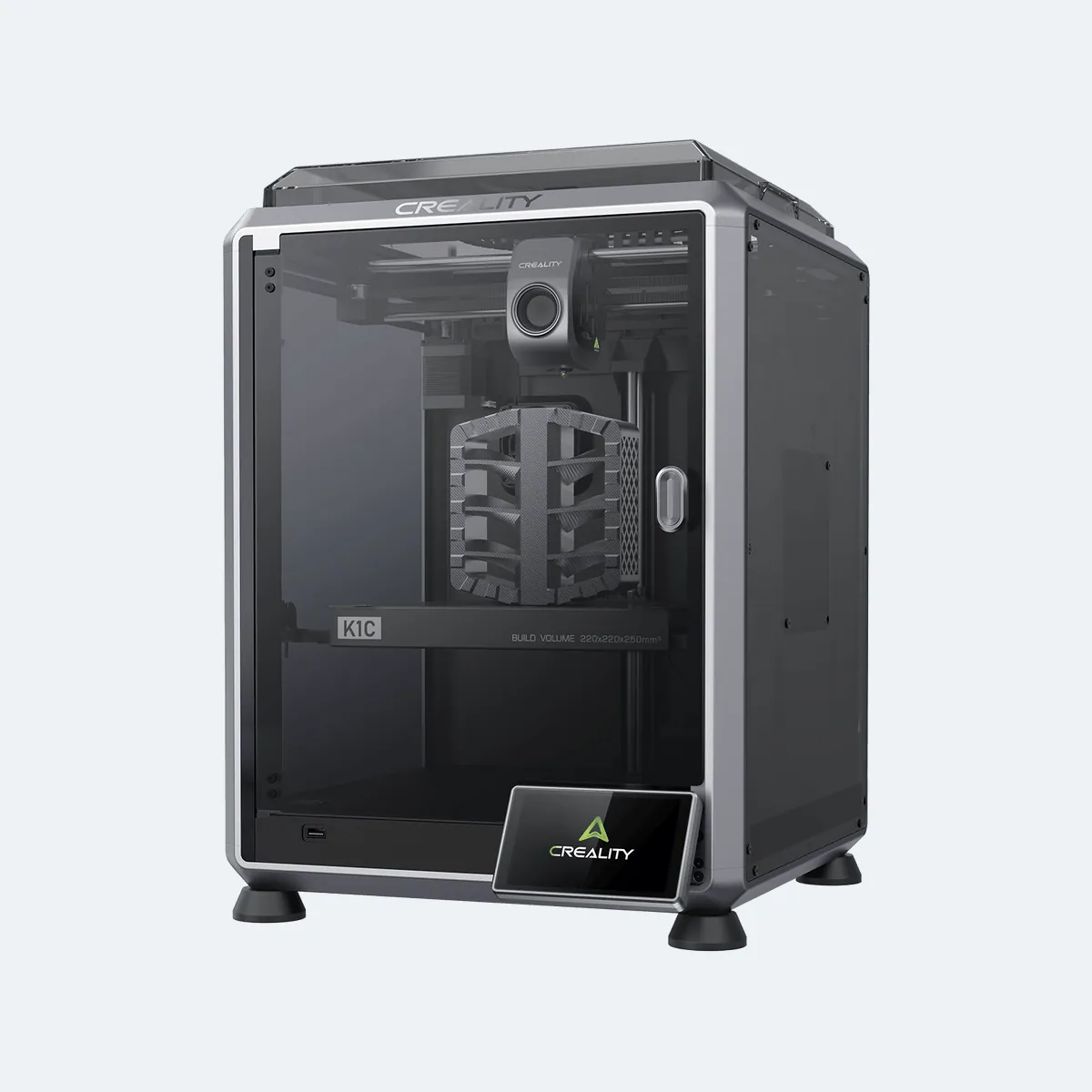 Impressora 3D Creality K1C fechada com cabeçote CoreXY